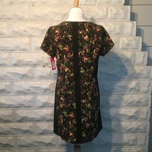 XHILIRATION Black and Floral Color Block Dress XL - Picture 3 of 9